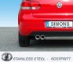Kuva: Simons catback pakoputkisto Audi A3 8P/VW Golf 5/Golf 6 2x80 mm