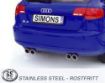 Kuva: Simons catback pakoputkisto Audi A3 8PA Sportback 1.4 TFSI/2.0 TFSI 4x80 mm