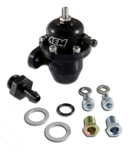 Kuva: AEM 25-300BK EFI polttoaineen paineensäädin inline 2x AN6 ORB / 1x AN6 ORB