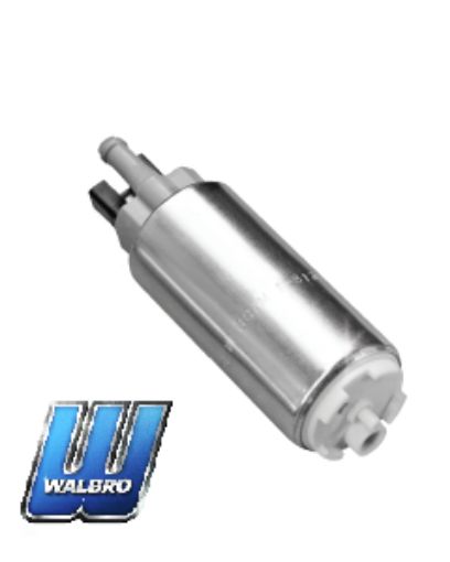 Kuva: Walbro 350 lph korkeapaineinen polttoainepumppu (11 mm sisääntulo - 180 astetta ulostulosta)