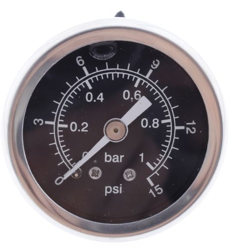 Kuva: Bensanpainekello / ilmaisin / painemittari 0-1 bar / 0-15PSI - musta