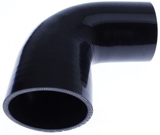 Kuva: 2" / 50,8 mm. - 90 asteen silikonitaivutus - Musta