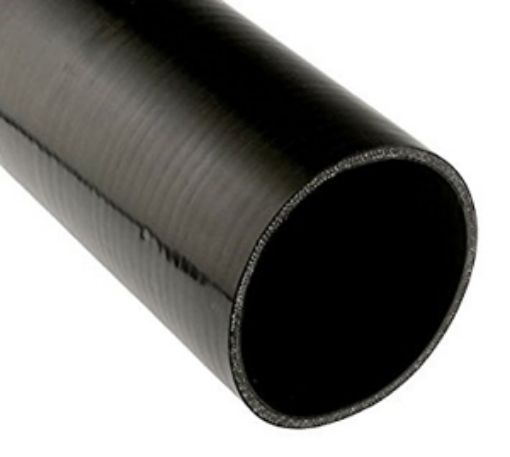 Kuva: 0,86" / 19mm. - 1 metrin suora silikoniletku - Musta
