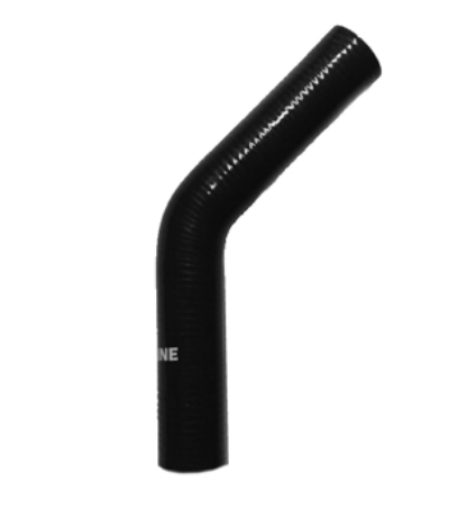 Kuva: 2,12" / 54mm. - 45 asteen silikoni taivutus - Musta