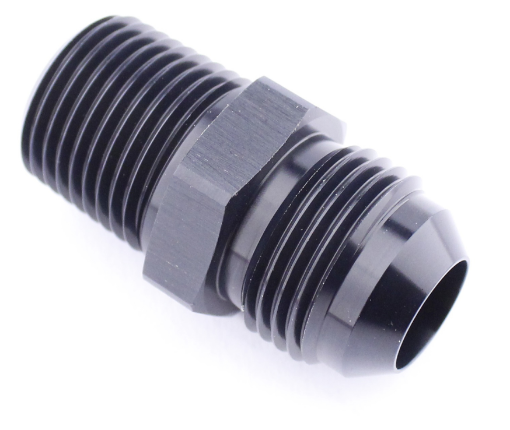 Kuva: AN4 Uros - 1/8"-27 NPT Uros - Nänniliitin - Musta Alu