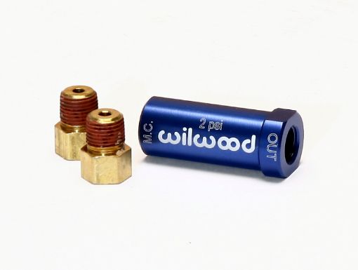 Kuva: Wilwood Residual Pressure Valve - New Style w/ Fittings - 2# / Blue