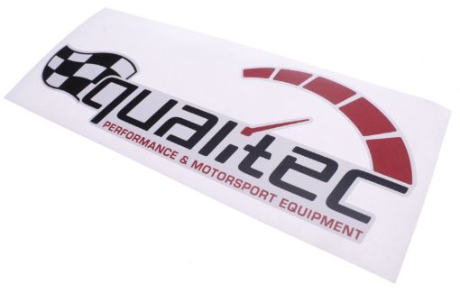 Kuva: Qualitec sticker 125mm. - White - Racing flag 