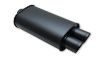 Kuva: Vibrant StreetPower FLAT BLACK Oval Muffler with Dual 3in Outlet - 3in inlet I.D.
