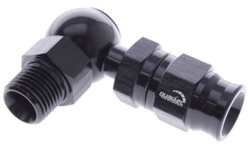 Kuva: 1/8"-27 NPT -> AN3-letku - 90gr. Musta - PTFE-liitin - Banjo-sovitus