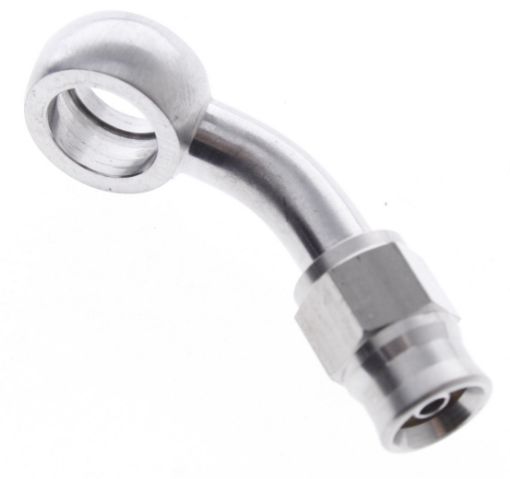 Kuva: 45° banjo I.D. 11,2 mm - paksuus 8,2 mm - Sopii AN3 PTFE-letkuun