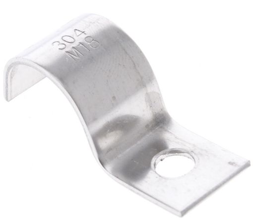 Kuva: Yksittäinen ruostumaton P-kiinnike 18 mm