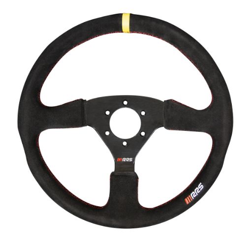 Kuva: RRS VELOCE EVO Ohjauspyörä – Flat 350 mm – Musta Mokkanahka