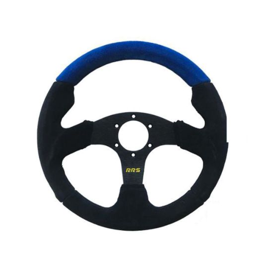 Kuva: RRS RACER Ohjauspyörä – Tasainen 320 mm – Sininen Mokkanahka