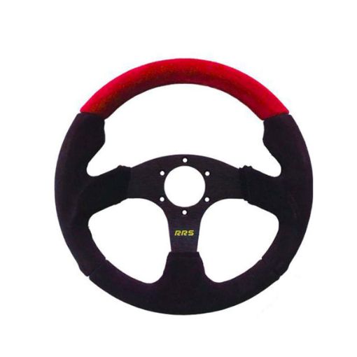 Kuva: RRS RACER Ohjauspyörä – Tasainen 320 mm – Punainen Mokkanahka