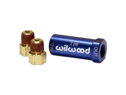 Kuva: Wilwood Residual Pressure Valve - New Style w/ Fittings - 2# / Blue