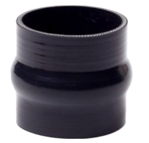 Kuva: 1,75" / 45 mm. Silikoniletku koholla - musta