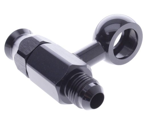 Kuva: ID 15,7mm. - 90 deg. Double AN6/PTFE - Banjo fit - Black