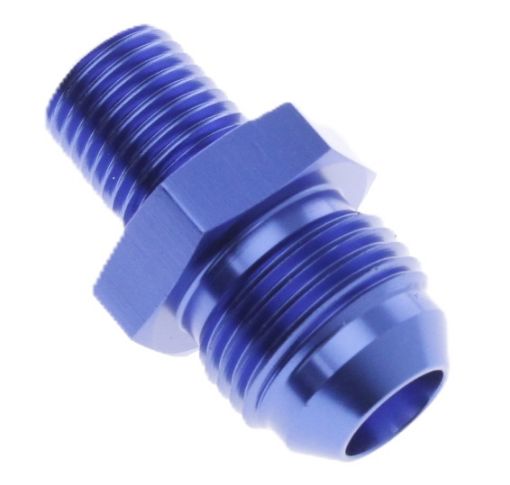Kuva: AN8 Uros - 1/4" NPT-uros - Nänniliitos - Sininen Alu