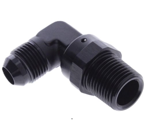 Kuva: 90 gr. AN-liitin - AN16 - 1" NPT - Musta