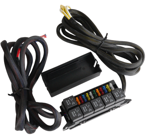 Kuva: Sulakerasia - 11 sulaketta - 6x40 AMP releet - 3 metriä johdot