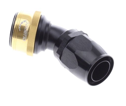 Kuva: 45° Quick Connect Hose Ends -Black/Gold - AN20