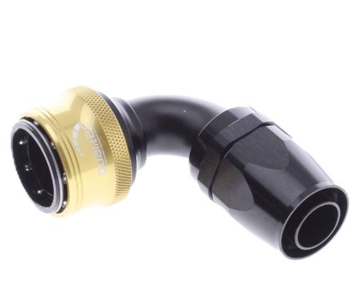 Kuva: 90° Quick Connect Hose Ends -Black/Gold - AN16