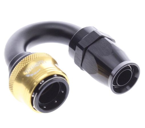 Kuva: 180° PTFE Quick Connect Hose Ends -Black/Gold - AN10