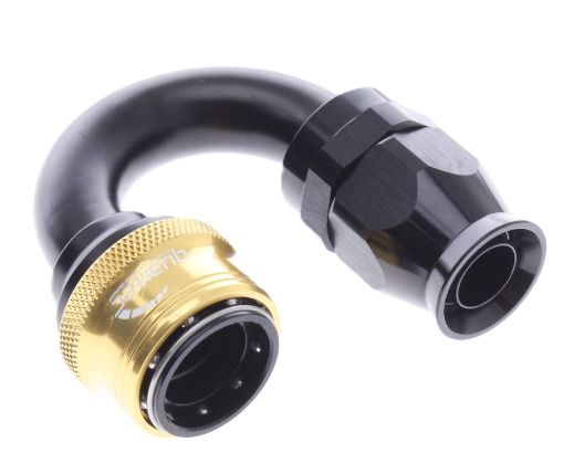 Kuva: 180° PTFE Quick Connect Hose Ends -Black/Gold - AN12