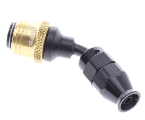 Kuva: 45° PTFE Quick Connect Hose Ends -Black/Gold - AN4