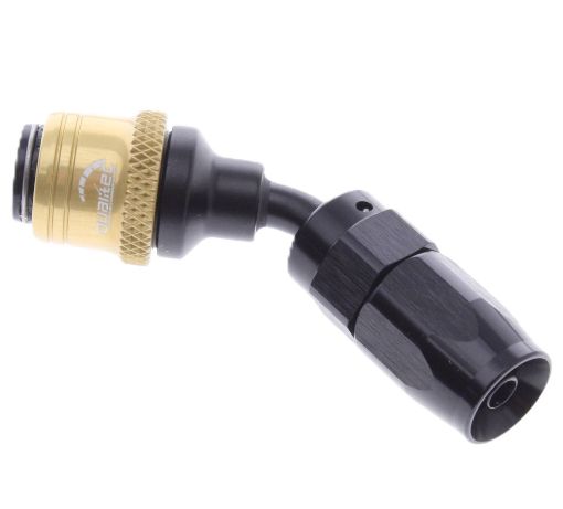 Kuva: 45° Quick Connect Hose Ends -Black/Gold - AN4