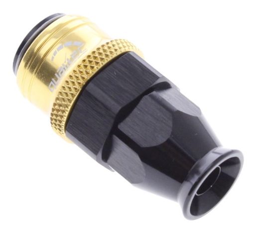 Kuva: Straight PTFE Quick Connect Hose Ends -Black/Gold - AN6