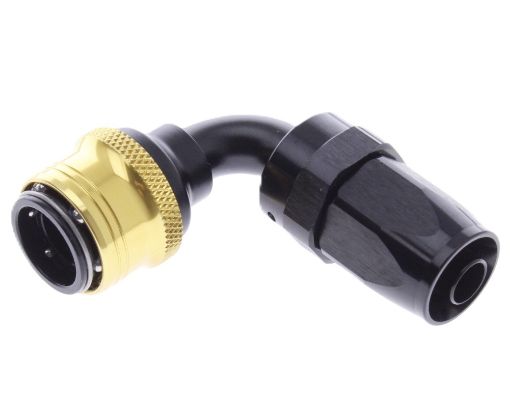 Kuva: 90° Quick Connect Hose Ends -Black/Gold - AN8