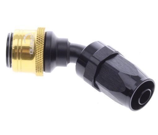 Kuva: 45° Quick Connect Hose Ends -Black/Gold - AN8