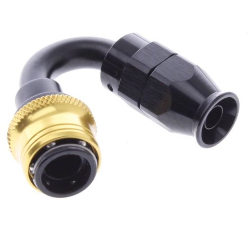 Kuva: 150° PTFE Quick Connect Hose Ends -Black/Gold - AN6