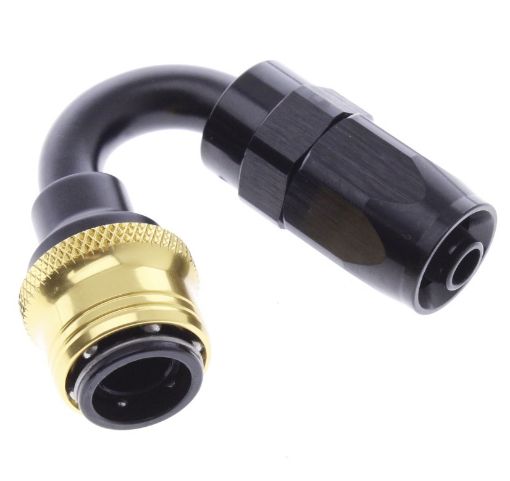 Kuva: 150° Quick Connect Hose Ends -Black/Gold - AN6