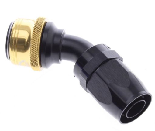 Kuva: 45° Quick Connect Hose Ends -Black/Gold - AN12