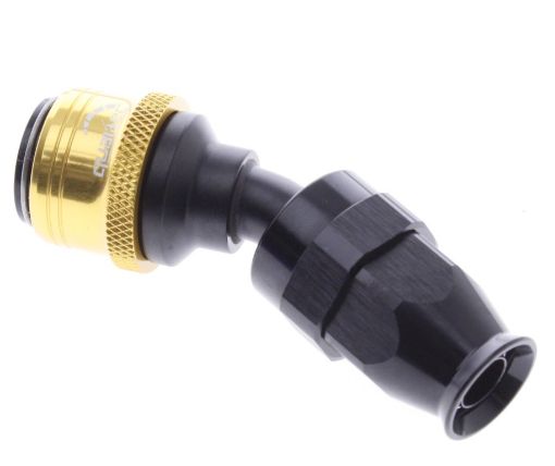 Kuva: 30° PTFE Quick Connect Hose Ends -Black/Gold - AN8