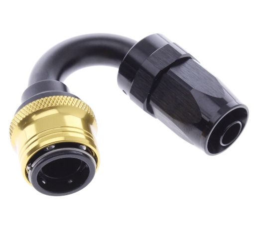 Kuva: 150° Quick Connect Hose Ends -Black/Gold - AN8