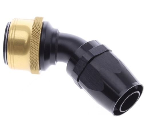 Kuva: 45° Quick Connect Hose Ends -Black/Gold - AN16