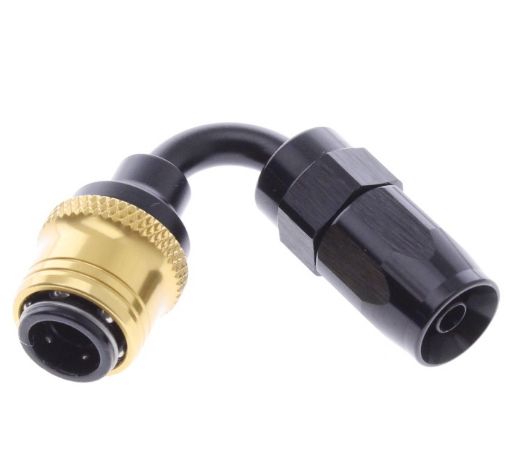 Kuva: 120° Quick Connect Hose Ends -Black/Gold - AN4