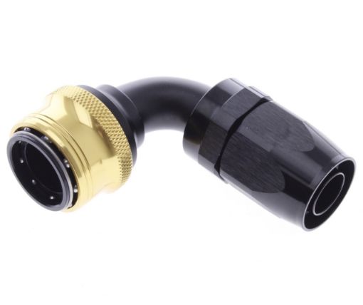 Kuva: 90° Quick Connect Hose Ends -Black/Gold - AN12