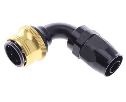 Kuva: 90° Quick Connect Hose Ends -Black/Gold - AN10