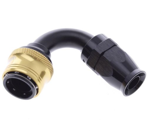 Kuva: 120° PTFE Quick Connect Hose Ends -Black/Gold - AN10