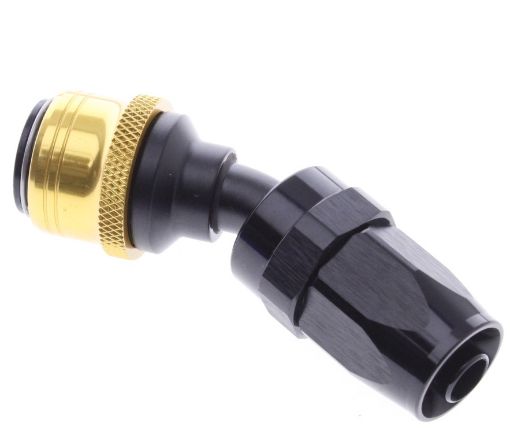 Kuva: 30° Quick Connect Hose Ends -Black/Gold - AN8