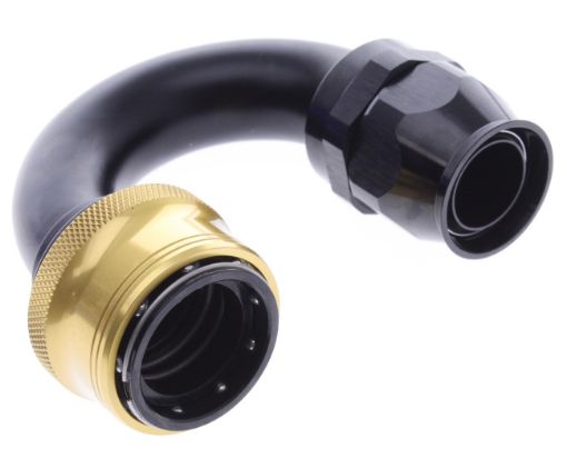 Kuva: 180° PTFE Quick Connect Hose Ends -Black/Gold - AN16