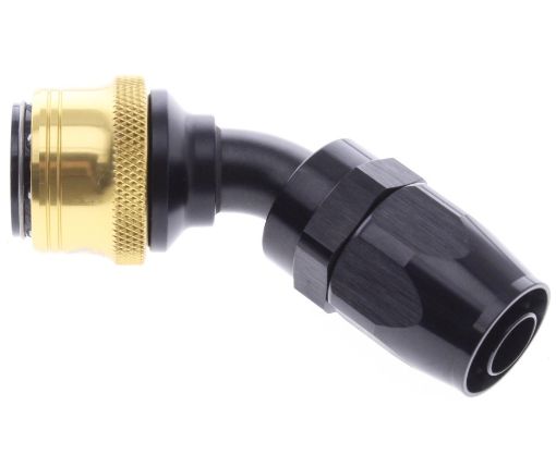 Kuva: 45° Quick Connect Hose Ends -Black/Gold - AN10