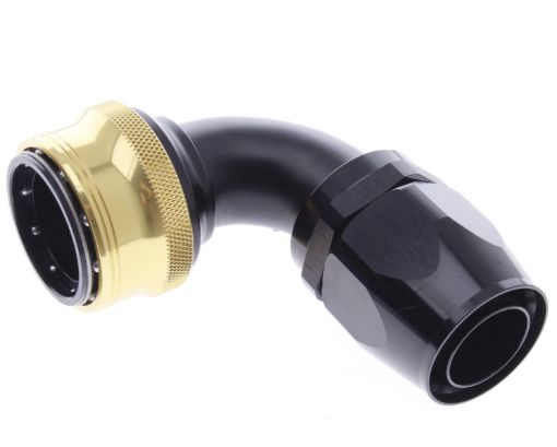 Kuva: 90° Quick Connect Hose Ends -Black/Gold - AN20