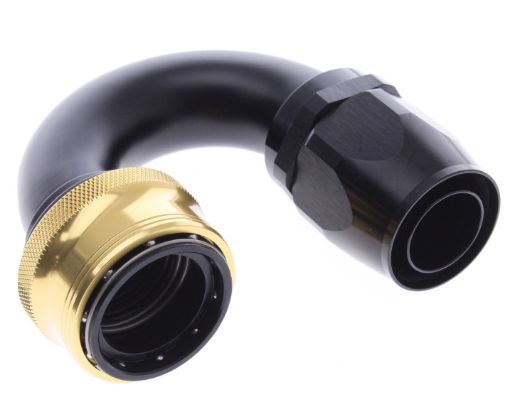 Kuva: 180° Quick Connect Hose Ends -Black/Gold - AN20