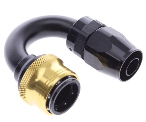 Kuva: 180° Quick Connect Hose Ends -Black/Gold - AN10