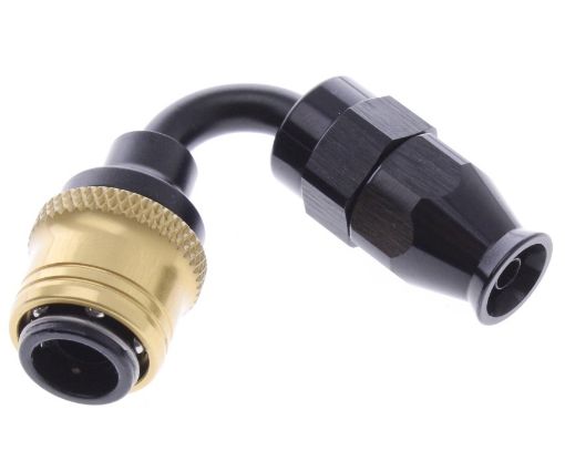 Kuva: 120° PTFE Quick Connect Hose Ends -Black/Gold - AN4